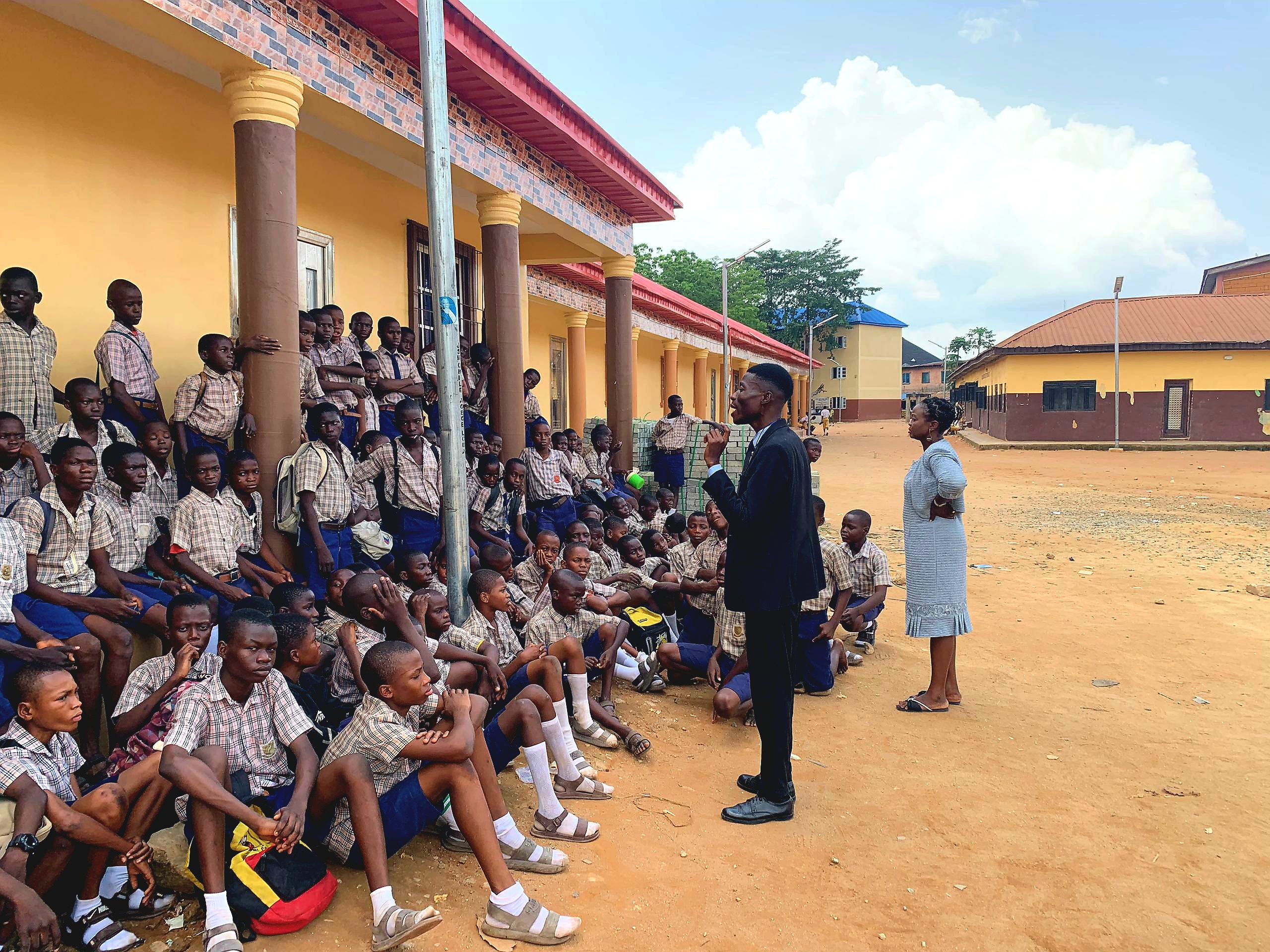 Students in music class